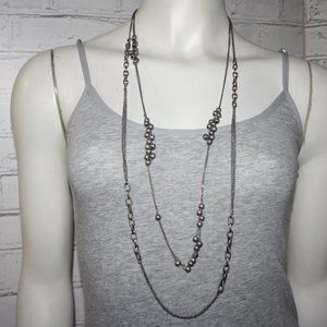 Beautiful silver layered necklace by Cookie Lee 34-37"